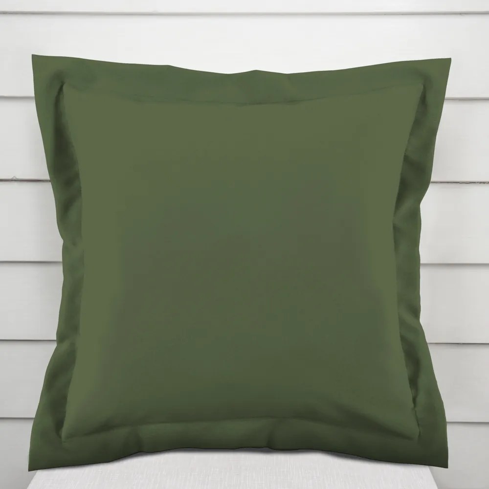 Biante Dekoračná obliečka na vankúš s lemom Rongo RG-081 Tmavá olivovo zelená 30 x 50 cm