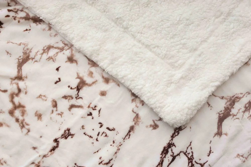 Jerry Fabrics Mikroplyšová deka s baránkom - Mramor hnedý | 150 x 200 cm