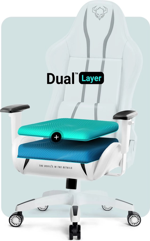 Herné kreslo z eko-kože King Size, bielo-čierne: Diablo X-One 2.0