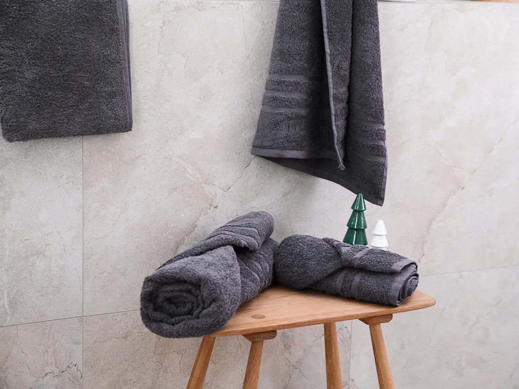 2x osuška Comfort 70x140 cm tmavosivá, 100% bavlna