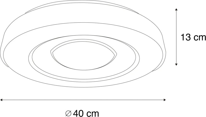 Stropné svietidlo čierne vrátane stmievateľného RGBW LED s diaľkovým ovládaním - Arco