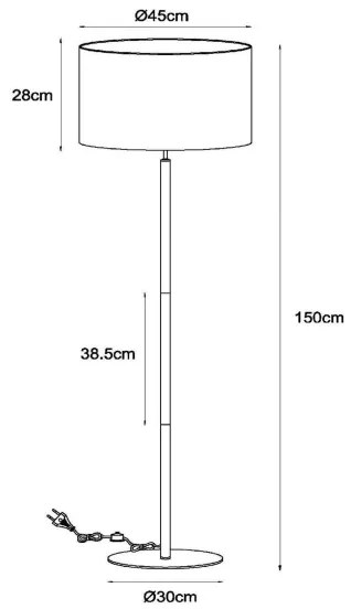 Lucide 45709/81/30 - Stojacia lampa MAYA 1xE27/40W/230V čierna