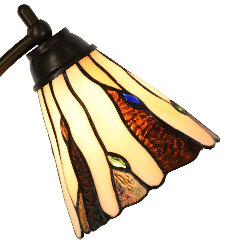 Béžovo-hnedá stolná lampa Tiffany Titto - Ø 27*51 cm E14/max 1*40W