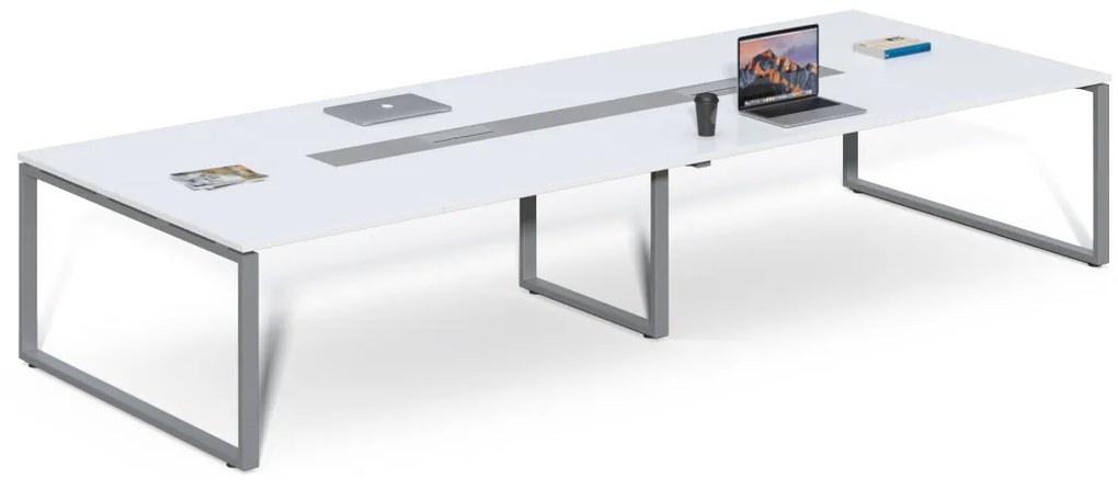 Konferenčný stôl Houseland Prime Meet 02 400 cm biely
