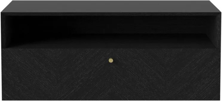 Bolia Nástenná skrinka Luxe 1 drawer medium, black stained oak