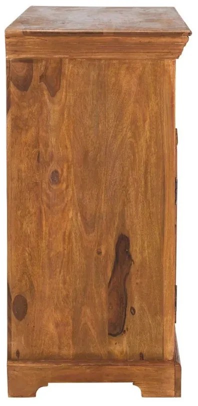 furniture-nabytek.cz - Masívna komoda Merlin s kovovými dvierkami, lakovaná, hnedá – 150 cm