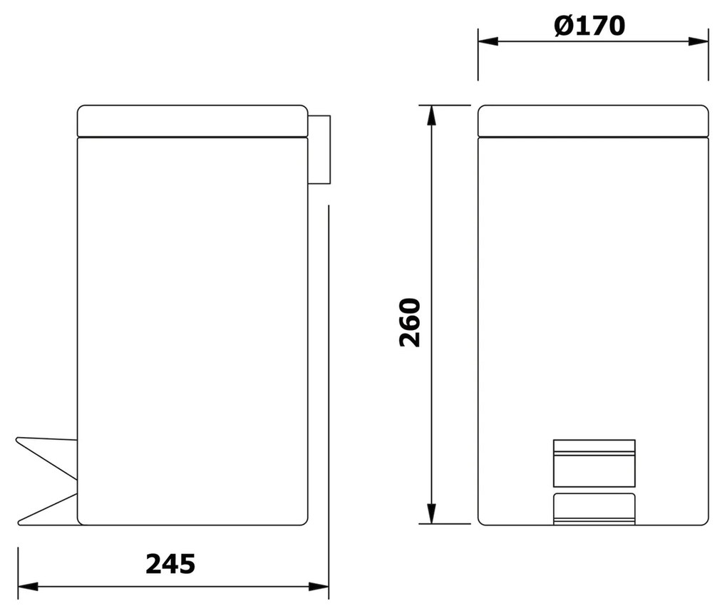 AQUALINE 28103 Simple line odpadkový kôš okrúhly 3 l, biela