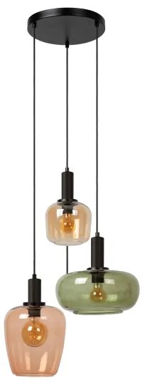 Lucide 45408/13/99 - Luster na lanku ILONA 3xE27/40W/230V čierna/béžová