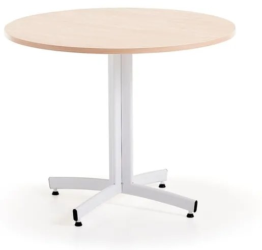 Okrúhly stôl SANNA, Ø900x720 mm, biela/breza