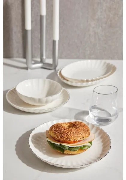 Jedálenská súprava 27 ks biela/zlatá/porcelán