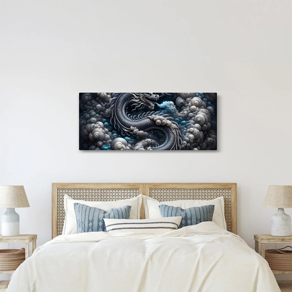 Obraz – Drak v dyme (120x50 cm)