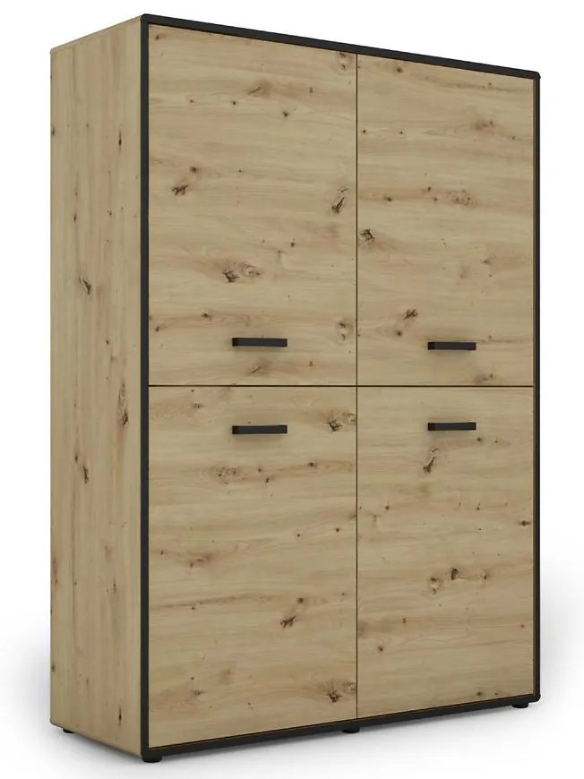 Komoda Capannoli 120 4d dub artisan/čierna