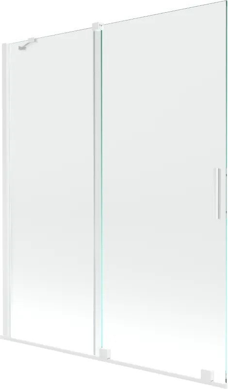 Mexen Velar vaňová zástena dvojkrídlová Posuvný 140 x 150 cm, Priehľadné, Biela - 896-140-000-01-20
