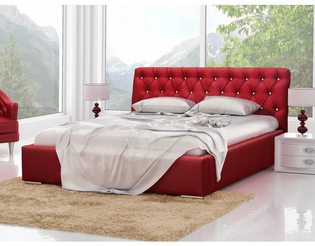 Kontinentálna posteľ Enoa, Rozmer postele: 140x200, Dostupné poťahy: ekokoža Soft 017 (biela)