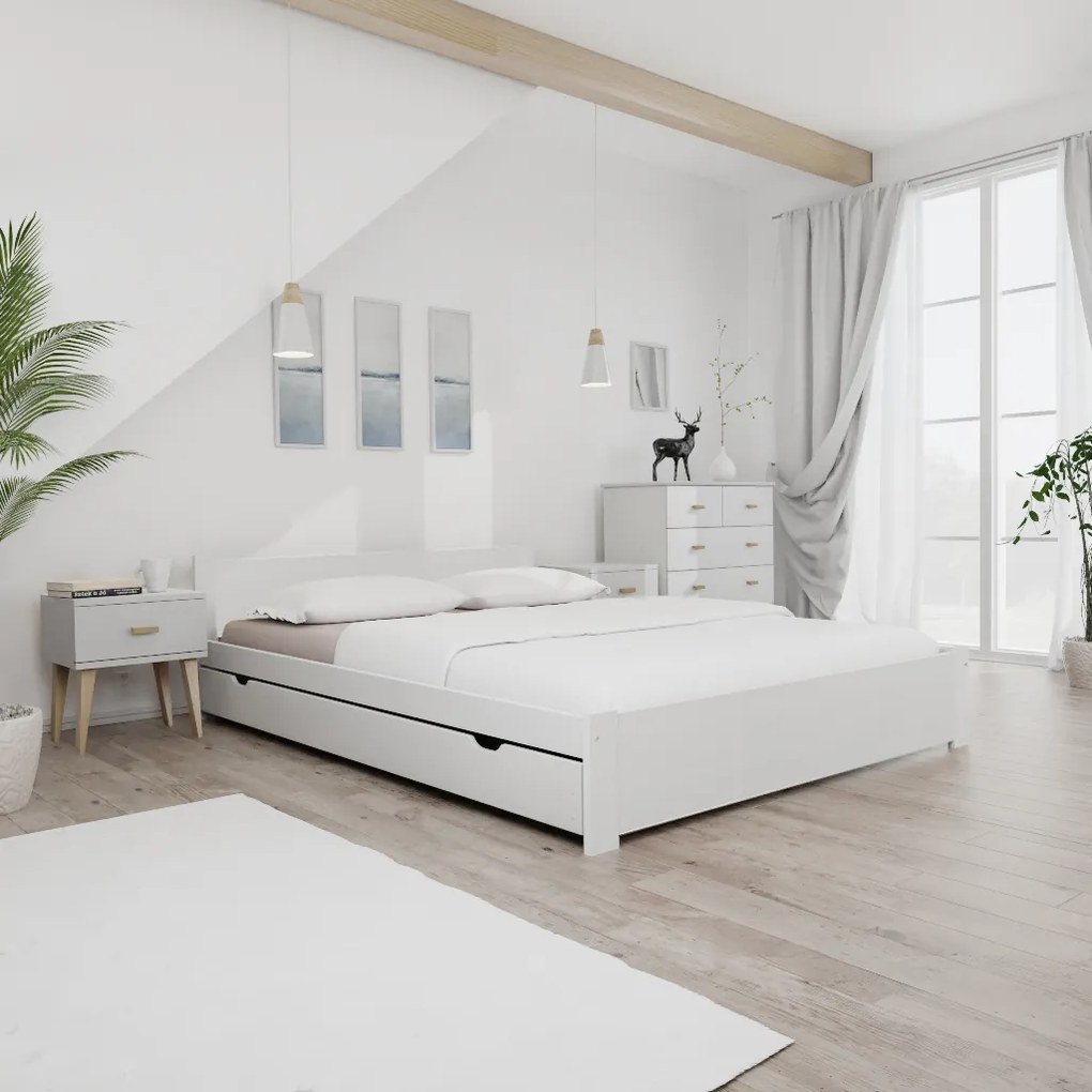 Posteľ IKAROS 160 x 200 cm, biela Rošt: S lamelovým roštom, Matrac: Matrac COCO MAXI 20 cm