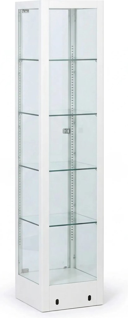 Presklená vitrína, 1800 × 400 × 400 mm, biela