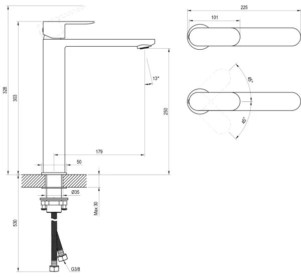 Ravak X070447 - Umývadlová batéria CHROME 30,3 cm lesklý chróm