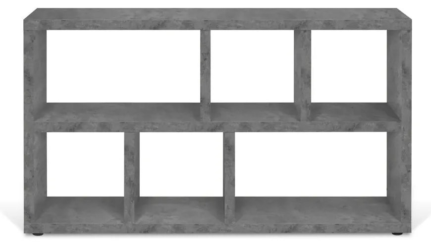 Sivá knižnica v dekore betónu 150x83 cm Berlin – TemaHome