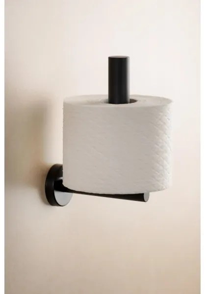 WENKO 24262100-Držiak toaletného papiera BOSIO BLACK 8x18 cm nerez/strieborný