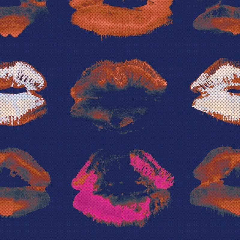 MINDTHEGAP Neon Kiss Indigo - tapeta