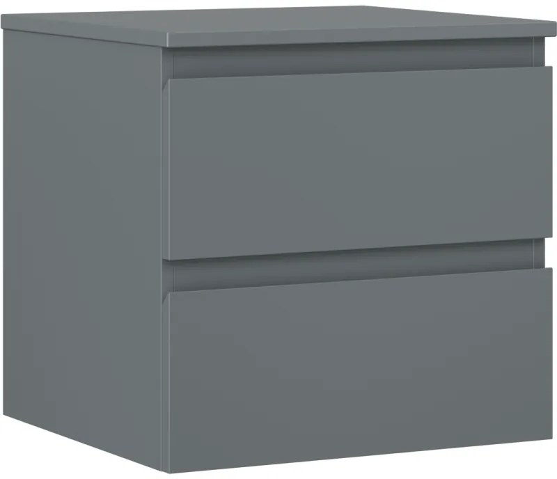 Mexen Orio, kúpeľňová skrinka 50 cm s hornou časťou, 2 zásuvky, grafitová matná, 91A10-05047-2-BFFC66