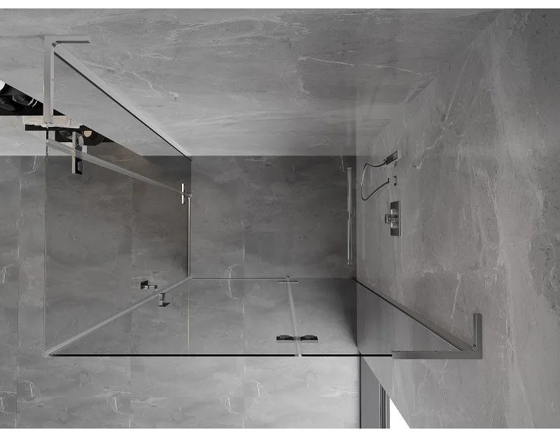 Mexen Mist-H L Duo, 2-krídlový sprchový kút 90 x 110 cm, číre sklo, chrómový profil, 8A5L-090L-110P-01-00