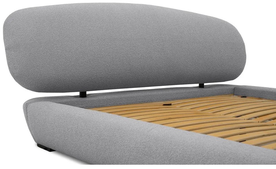 Sivá čalúnená dvojlôžková posteľ s roštom 160x200 cm Odette – Scandic