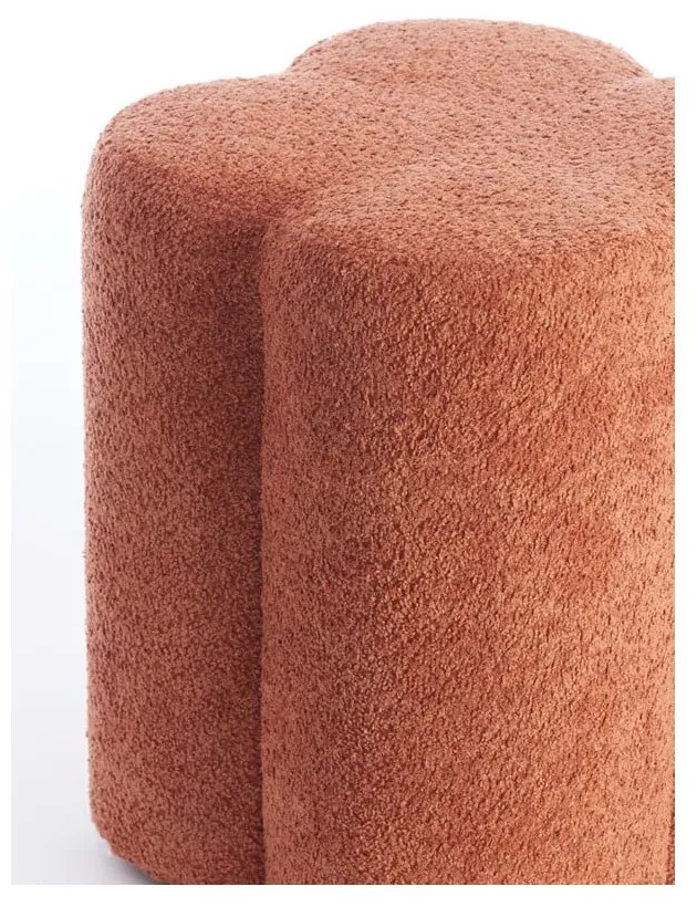 Oranžový taburet z textílie buklé Nalani – Light &amp; Living