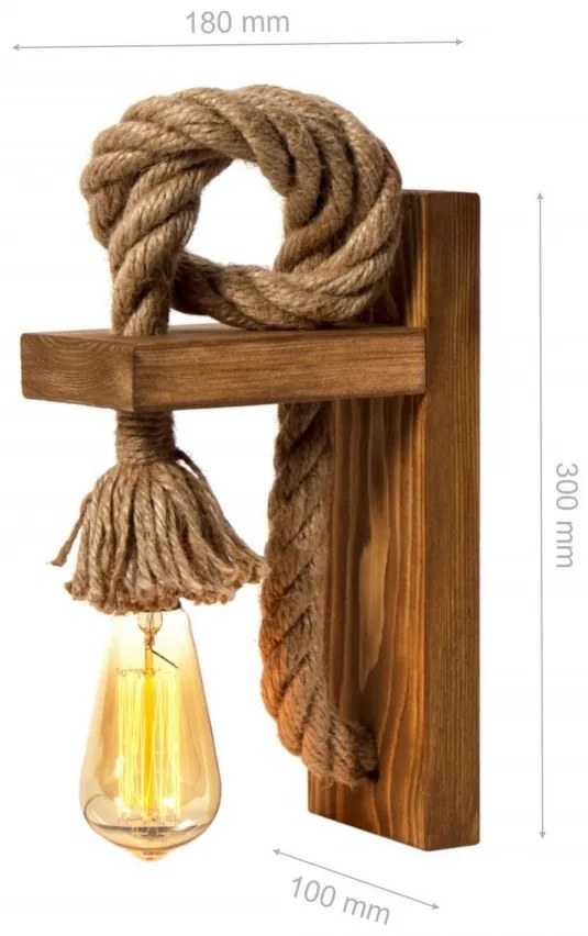Nástenná lampa Ahsap II jedľa
