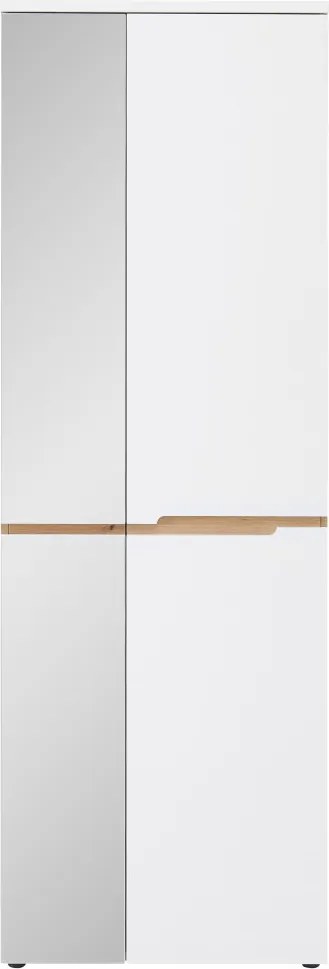 Predsieňová šatníková skriňa so zrkadlom emphis, 65 cm, biela/dub artisan
