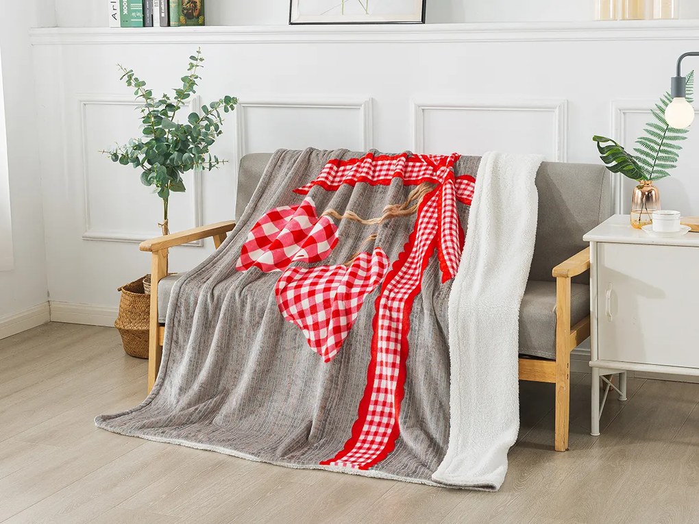 XPOSE® Mikroplyšová deka LOVE BOX s baránkom 140x200cm