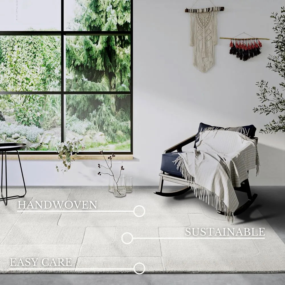 Krémovobiely ručne tkaný vlnený koberec 160x230 cm Charlotte – Villeroy&amp;Boch