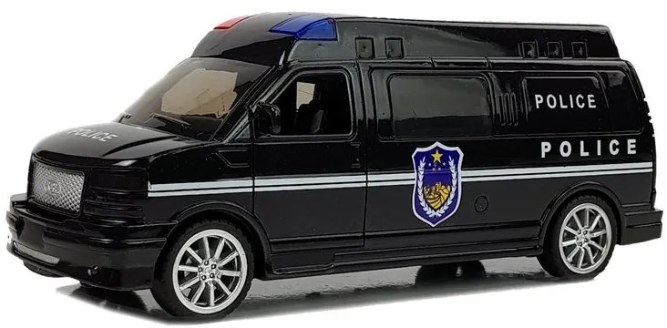 LEAN TOYS Policajné auto so zvukom čierne