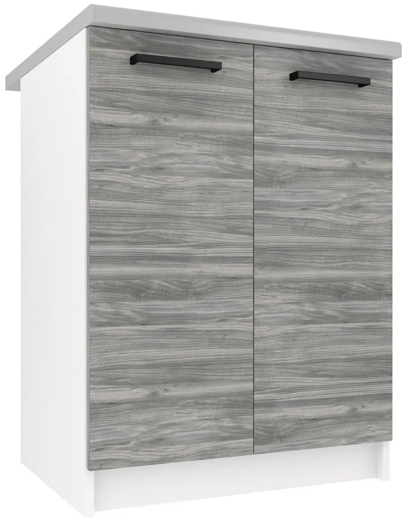Kuchynská skrinka Belini spodná 60 cm šedý antracit Glamour Wood s pracovnou doskou  TOR SD2-60/0/WT/GW/0/B1