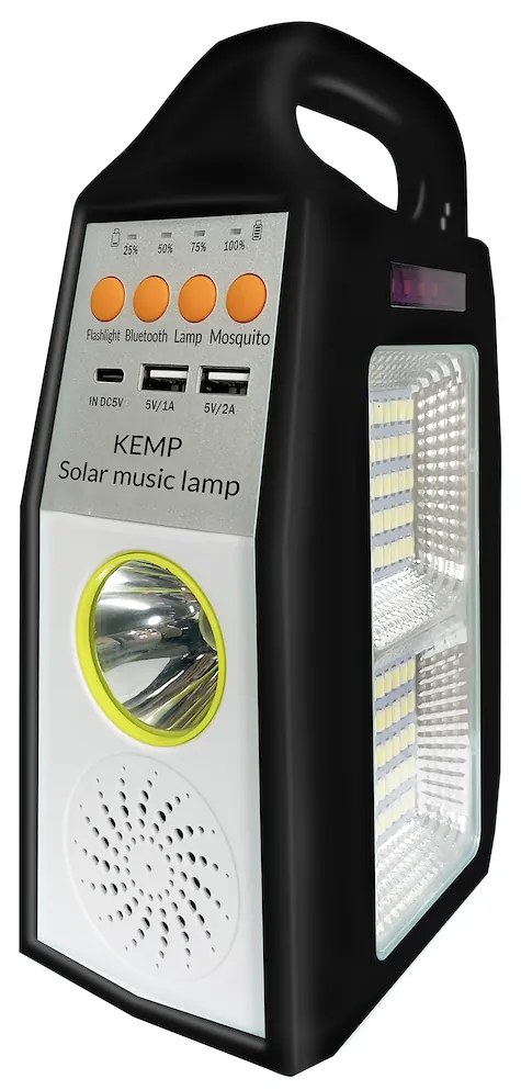 Ecolamp Multifunkčná solárna LED lampa s reproduktorom a powerbankou Kemp