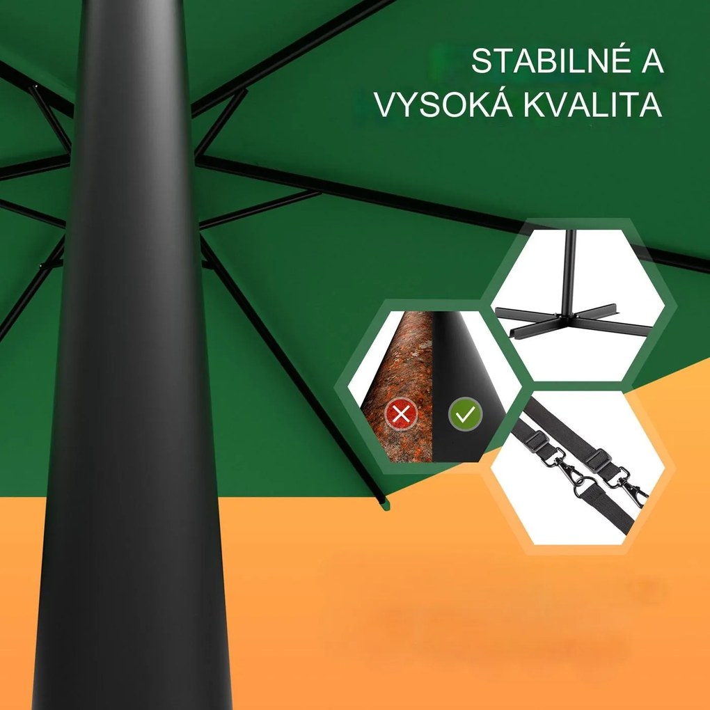 InternetovaZahrada Záhradný slnečník Ø330 cm - zelený