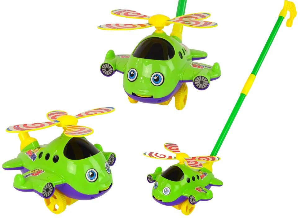 Lean Toys Lietadlo na tlačenie – pohyblivé časti - zelené
