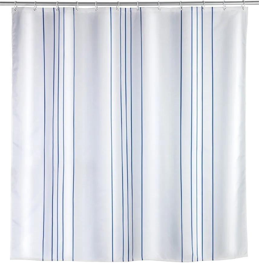 Sprchový záves Wenko Line Blue, 180 × 200 cm