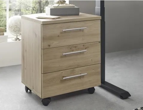 Úložný kontajner na kolieskach Ben, dub artisan%