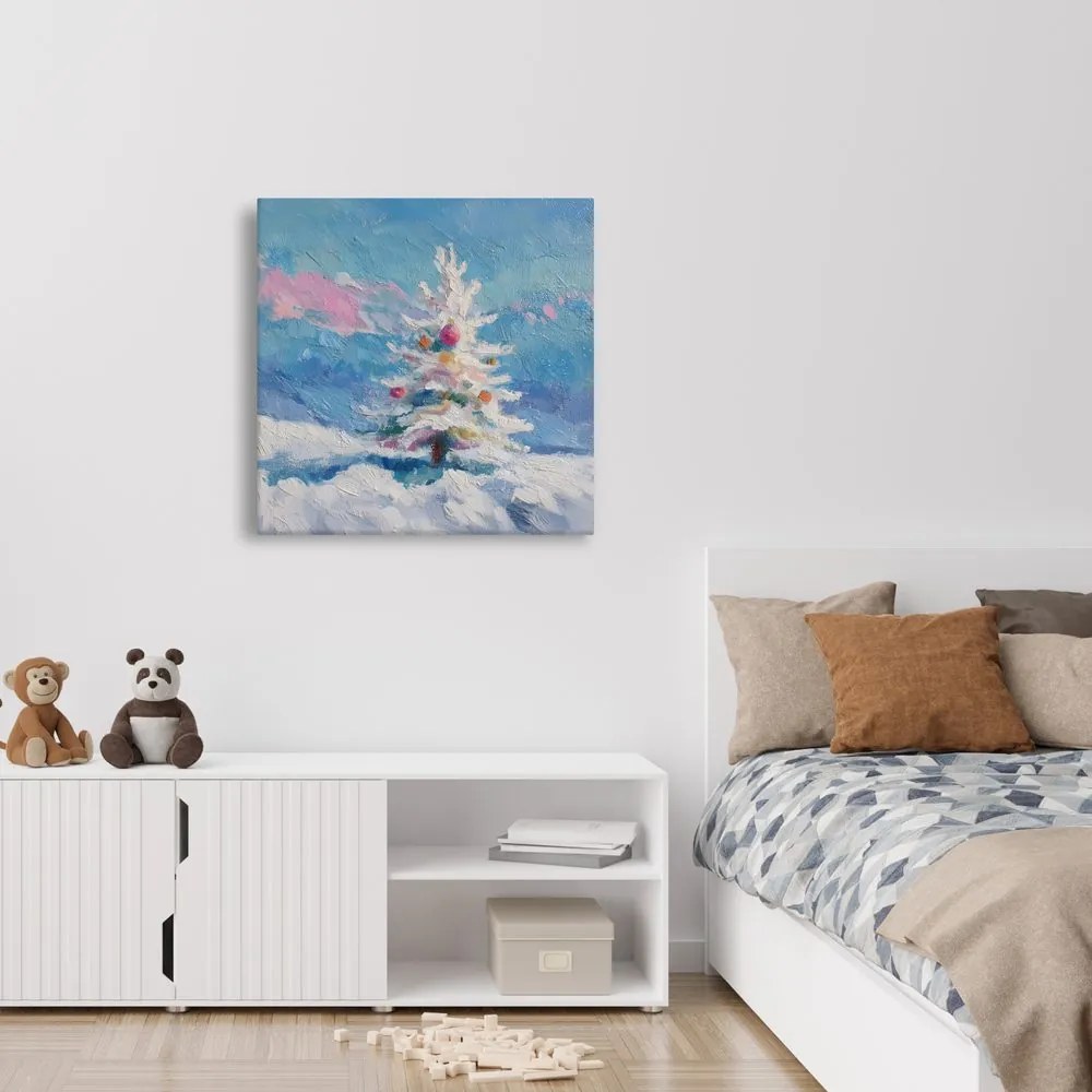 Obraz zimné čaro s vianočným stromom