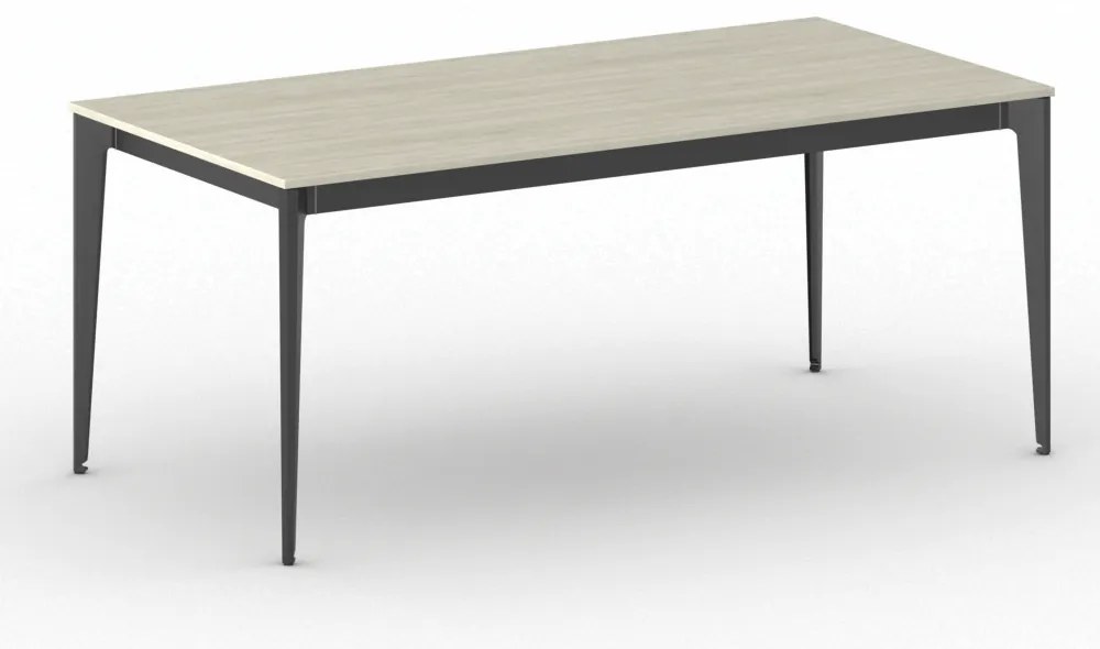 Rokovací kancelársky stôl PRIMO ACTION, 180x90 cm, čierna podnož, dub prírodný