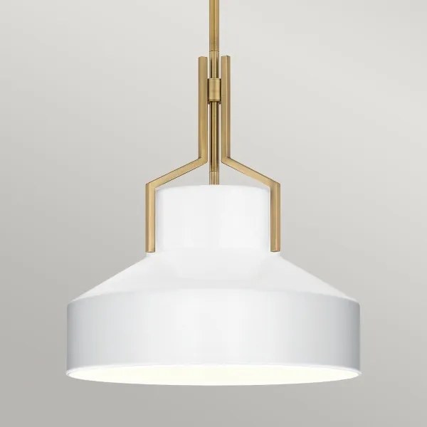 Quoizel QZ-BRECKEN-2P-AB-OPAL - Luster na tyči BRECKEN 2xE27/60W/230V zlatý/biely