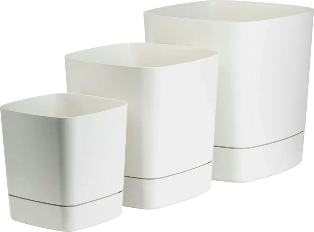 Plastový květináč s podmiskou Cubi 25x25 cm - výber z 5 prevedení