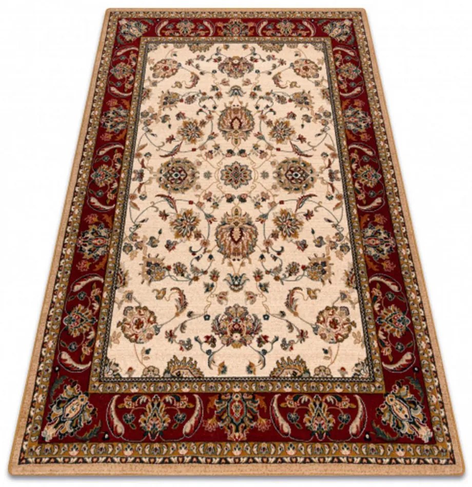 Vlnený kusový koberec Tari krémový bordó 170x235cm