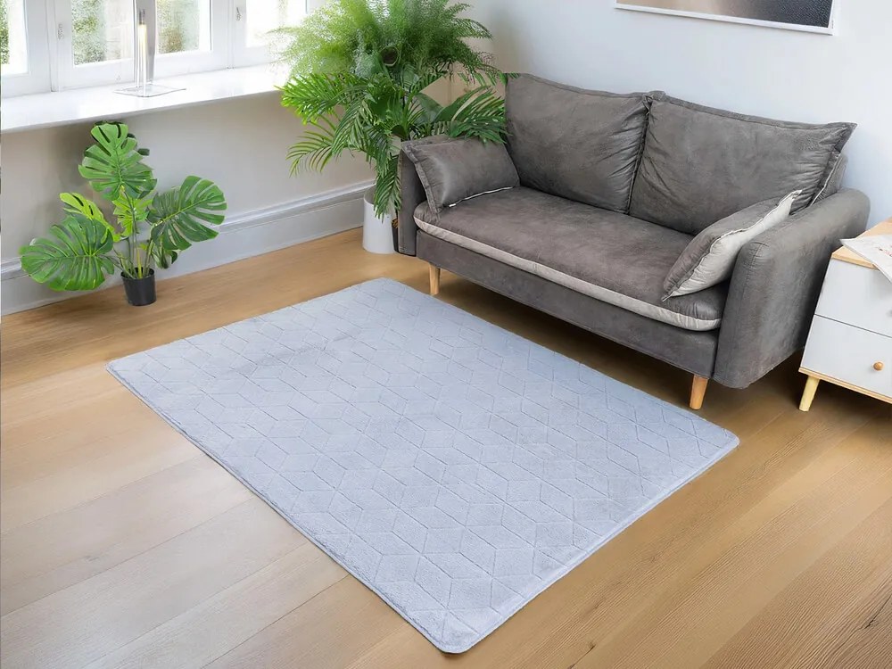 TZ Sivý obdĺžnikový koberec 3D Rabbit Rozmer: 80x150 cm