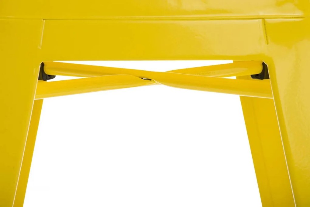 Stohovateľná kovová stolička Arm - Žltá