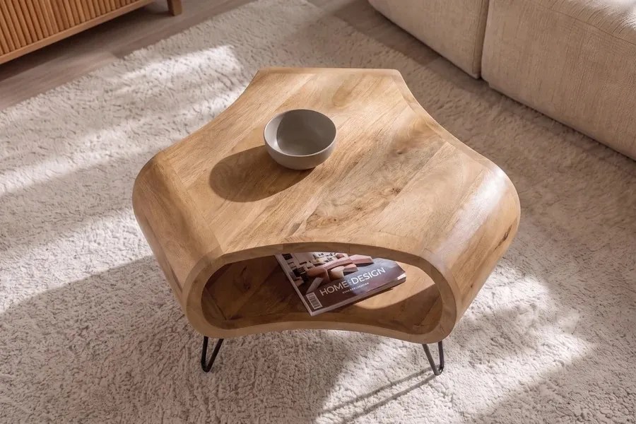 Dizajnový konferenčný stolík Lorelei 72 cm prírodné mango