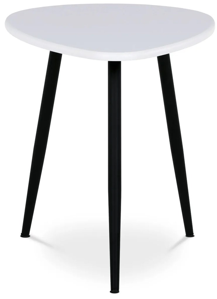 Autronic - Konferenční stůl, MDF deska, bilý matt, černý kov - AF-3011 WT