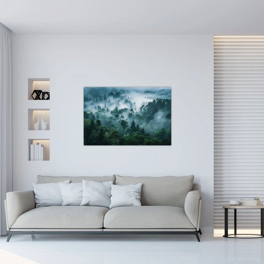 Obraz - Les v hmle (90x60 cm)