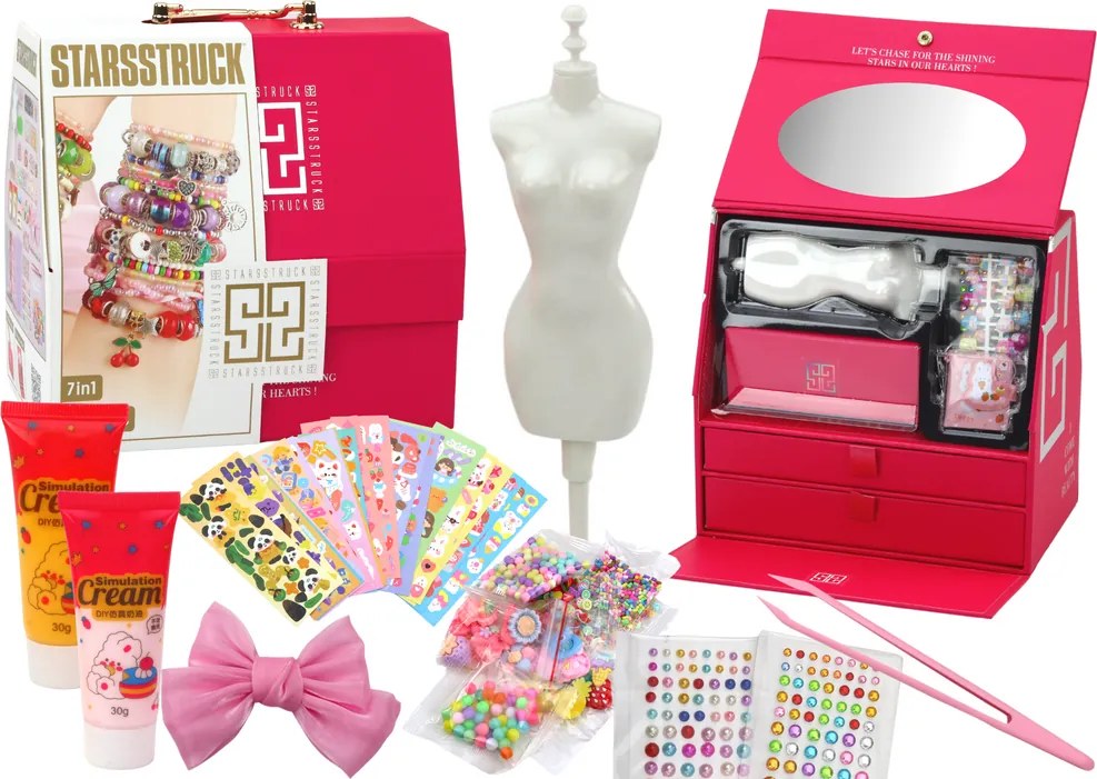 LEAN Toys Kreatívna kozmetická súprava v kufríku s príslušenstvom